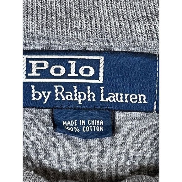Ralph Lauren Polo Gray Pullover L Preppy Golf Classic Cotton 1/4 Zip Active - Picture 2 of 11